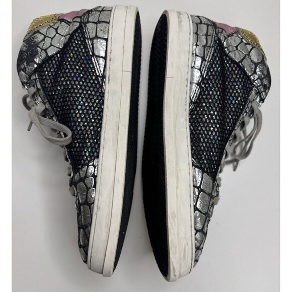 P448 Women's Queens Glitter Mid-Top Sneakers Size 39 EU 8.5 US - Picture 6 of 14